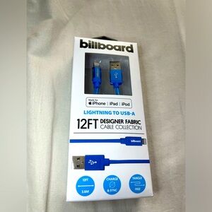 12FT Blue Lightning to USB-A Cable for iOS Devices